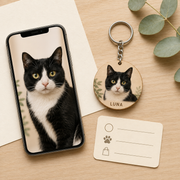 Custom Pet Photo Wooden Keyring