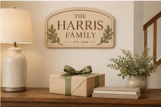 Personalised Family Name Wall Plaque