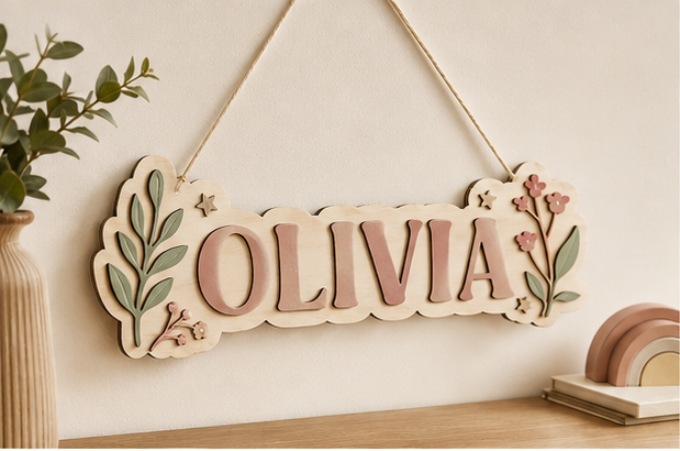 Personalised Wooden Name Door Sign
