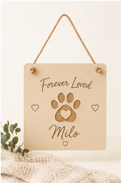 Pet Memorial Wooden Hanging Plaque