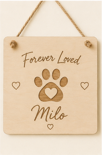 Pet Memorial Wooden Hanging Plaque