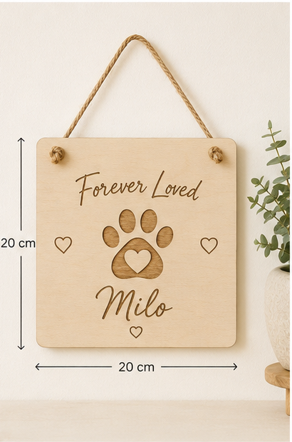 Pet Memorial Wooden Hanging Plaque